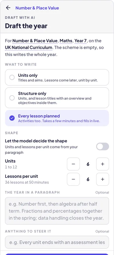 Planning on a phone: the Ask sentence for a scheme, its facts underlined, and the Run button